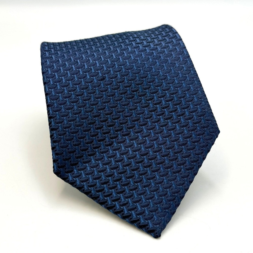 Apt. 9‎ Mens Navy Blue Silk Basketweave Textured Classic Necktie 3.5" x 58"
